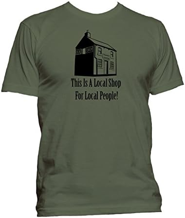 Local shop for local people. League Gentlemen. Ringspun Crewneck Mens T-shirt. Military Green Large