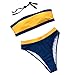 Produktbild Beonzale Damen Frauen Patchwork Lässige Bikini Push-Up Bikinioberteil Pad Bademode Badeanzug Beachwear Set Beachwear