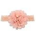 Baby Kid Girls Peach Chiffon Lace Soft Elastic Large Flower Headband RS.240.00