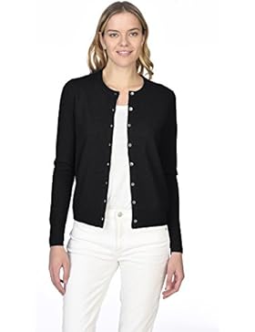 State Cashmere Damen 100% reiner Kaschmir-Knopfleiste Langarm Rundhalsausschnitt Cardigan Sweater