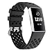 Produktbild MuSheng for Fitbit Charge 3 Armband, Small Weich Silikon Sport Uhrenarmband Ersatz Verstellbare Band für Fitbit Charge 3 (Schwarz)