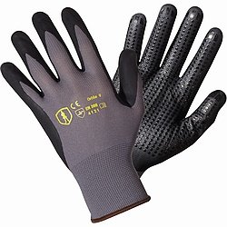 Arbeitshandschuhe Handschuhe 12 Paar Nylon-Strickhandschuhe mit Nitril/PU Noppen Größe 10 Bauhandschuhe Alternative zu Maxiflex
