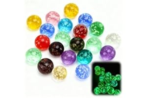 KHDULQ 20 Pièces Billes Enfant Bille,Jouet Flipper Rare Dragon Verre Phosphorescentes pour Enfants Billbilles Enfantes Colorées Lumineuses16 mm Marbre Boule Verre Multicolores