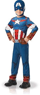 Rubies Costume Co Rubie's-déguisement officiel - Miraculous -Deguisement Luxe Captain America Serie Animee, Garçon, Bleu-Taille Standard- 640832M
