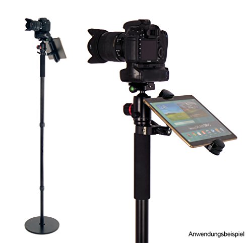 Photecs® verstellbarer Tablet-Bodenständer, Boden-Stativ (höhenverstellbar bis 1,72m), Profi Tablet-Ständer/-Stativ mit sehr hoher Kippfestigkeit, z.B. als moderner Notenständer mit iPad Pro, frei positionierbar, mit Filzgleitscheibe. - 7