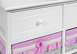 Landhaus Kommode Schrank weiß Sideboard mit 3 Schubladen 3 Körbe Rosa Bezug NEU - 8