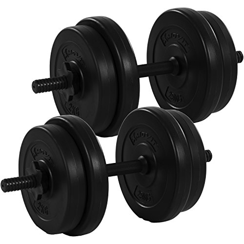 MOVIT® Kurzhantel 2er Set, Varianten 20kg, 30kg, 40kg, Stangen gerändelt mit Sternverschlüssen - 3