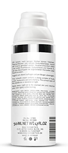 Bha und Aha Gesichts-Creme – RAU Fruit Acid Cream 50 ml – Fruchtsäurecreme – ideal bei reifer, unreiner, verhornter, pigmentierter & fahler Haut – mit Fruchtsäure, Salicylsäure, Vitaminen & Hyaluronsäure - 4