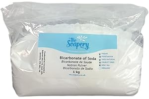 THESOAPERY 1 kg de bicarbonato de sodio de grado alimentario 100 % puro para bombas de baño, limpieza y horneado