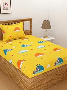 Florida Cotton Kids Bedsheet (Yellow, Single)