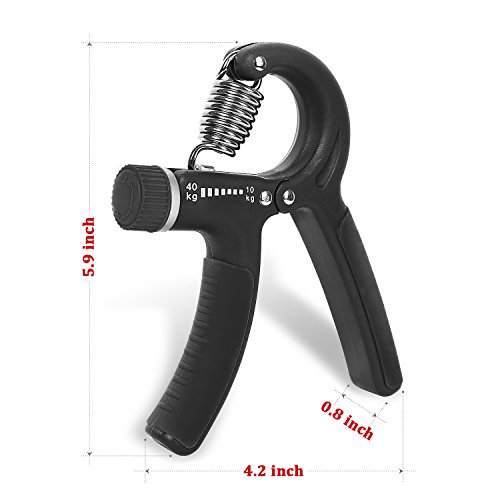 Mture Einstellbares Hand-Trainingsgerät Anpassbare Federgriffhantel Fingerhantel Handmuskeltrainer Handgreif-Trainer Griff-Verstärker einstellbarer Widerstandsbereich von 22 bis 88 Pfund (10-40 Kg) – Handgelenk, Unterarm Krafttraining Heavy Grips - 2