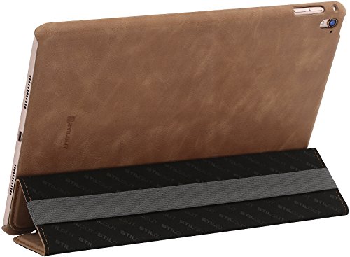StilGut Couverture Case, Hülle aus feinstem Leder mit Pencil Halter für das Apple iPad Pro 9,7″ (2016), Cognac Vintage - 4