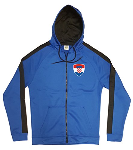 Kroatien Jacke Sweater Royal GO Hrvatska Trikot Look Zip Nation Fussball Sport (S)