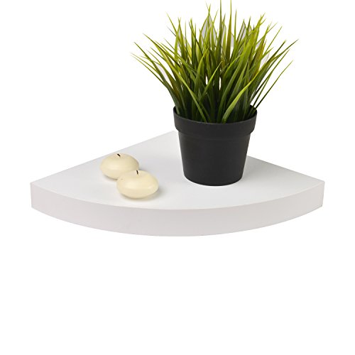 Moorland® Wandregal Ikarus 25x25x3,4cm (BxTxH) Design Eckregal frei schwebend mit 5kg Tragkraft – Weiß - 2