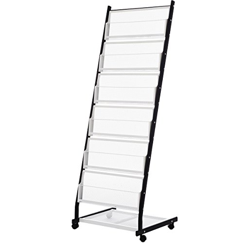 DXP Prospektständer Prospekthalter Mobil mit Rollen A4 Brochure Literature Magazine Display Stand Rack 6 Ebenen HJ-02 - 4