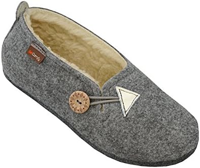 BeComfy Women’s Slippers Adjustable Instep Felt Home Silent &amp; Comfortable Slippers Felted / Rubber Sole Many Patterns (38 / 5 UK, Woolen - Felt Sole)
