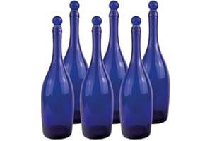 BELLEROFONTE Niebieskie szklane butelki do wody solaryzowanej 750 ml z zamknięciem ciśnieniowym z uszczelką (6)