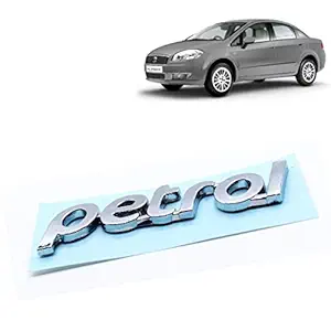 RD Universal Petrol Logo Side Petrol/Dicky Car Fuel Universal for Car Emblem Compatible for Fiat Linea Classic (Rectangular, Pack of 4)