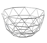  takestop® - Cesta Triangular para Fruta o Fruta, de Metal Plateado y Acero, Recipiente para Verduras, diseño de casa, Cocina, Estilo nórdico, Moderno, salón, Centro de Mesa