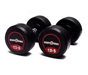 IRIS Fitness Body King Rubber Coated Dumbbells with knurled Steel Grip, Heavy Dumbbells Set- Pair of Dumbbells (12.5 Kg x 2 Pcs)