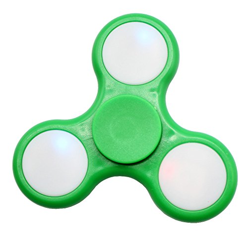 PoiLee PoiLee Hand Fidget Spinner Tri Fidget - Double Sides Lighting - High Speed Tri Fidget Hand Spinner - Stress Anxiety Reducer A157 (green)