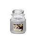 Produktbild Yankee Candle Glaskerze, mittel, Crackling Wood Fire, grau, 10,7 x 10,7 x 12,7 cm