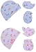Baby Bucket “I LOVE MUMMY & I LOVE DADDY” Premium Quality Light Weight Regular Fit Hosiery Material Stretchable Baby Cap Set (Blue & Pink) RS.325.00