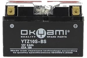 FAR BATTERIA OKYAMI BERGAMASCHI YTZ10S-BS 12V 8,6AH COMPATIBILE CON KAWASAKI Z650 ABS HHF-HJF 650 2017 > 2018 SENZA MANUTENZIONE COMPLETA SPECIFICA MOTO SCOOTER