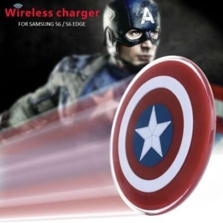 Wireless Qi Samsung Galaxy S6 Edge S7 Edge Charger Charging Pad Plate Dock Docking Station for Smartphones and Tablets Nokia Google Nexus LG G Pro (Captain America)