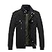 Produktbild Herren Freizeitjacken Militär Windbreaker Baumwolljacken Bomberjacken Mäntel Cotton Washed Classic Oberbekleidung Tops (Farbe : Schwarz, Größe : 5XL)