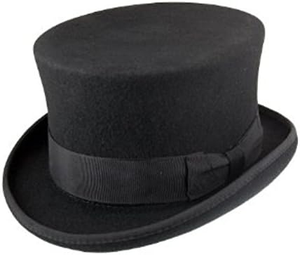 AB Hats Hand Made 100% Wool Satin Lined Top Hat Small to XXL
