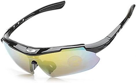 Hawkfish 002 Sports Riding Glasses Cycling Wrap Sunglasses for Skiing Golf Riding Driving Fishing Hiking and All Outdoor Sports Sunglasses Pro Polarised Sunglasses Eyeware Goggles 100% UVA UVB Eye Protection Glasses-hard protection box (Black, multicolor)