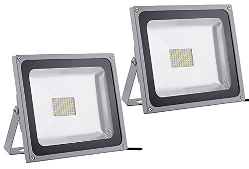 Leetop 80 Watt LED Flood Light SMD Flutlicht Außen Fluter kaltweiß Scheinwerfer Strahler Licht IP65 Gartenleuchte Security Light(2 Stücke)