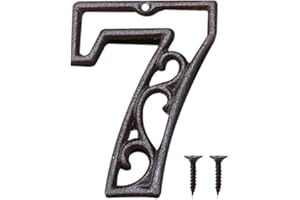 Zayookey Métal Numéro de Maison en Fonte extérieur Moderne House Numbers Metal Sign Numéro de Porte Style rétro Numéro D'adresse Pour café, Bar, Restaurant (Numéro 7)