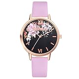 Armbanduhr Damen Ronamick Mode Dame Glas Legierung Blumen Quarz Armbanduhr Uhr Uhren(PK)