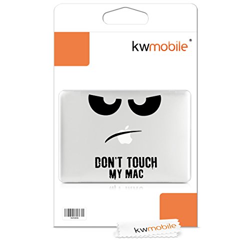 kwmobile Crystal Hülle für Apple MacBook Air 13″ (ab Mitte 2011) Hard Case – dünne durchsichtige transparente Schutzhülle Cover Tasche Don’t touch my Mac Design Schwarz Transparent - 7