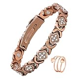 Jecanori Copper Magnetic Bracelets For Women, Copper Magnetic Wristband And Magnetic Rings With Strength Magnets(3800 Guass Each), Adjustable Size Brazaletes&jewellry Gift Box