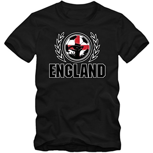 England WM 2018#2 T-Shirt Herren Team GB Trikot Nationalmannschaft, Farbe:Schwarz (Deep Black L190);Größe:4XL