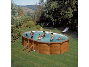 Preisvergleich Produktbild Pool Stahlwand Holzoptik