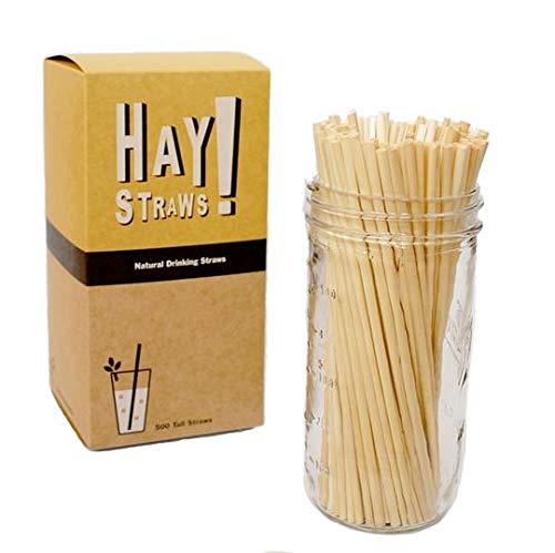 Hay! Straws Hay! Natural Drinking Straws - 7.75" Tall - 500 Count