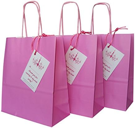 HaSaH Posh Pink Paper Party Bags with Thank You For Coming To My Posh Party Tag