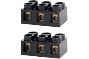 Smgda 2PCS Terminal Block 500V 60A Dual Row 3 Position Screw Electric Barrier Strip, Electrical Connectors, Wire Terminal Strip Block for Power Distribution Box, Electric Cabinet, Electric Meter Box