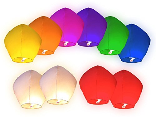 20 Stueck FARBEN GEMISCHTE HIMMELSLATERNE SKYBALLON SKYLATERNE Die beste Mischung !!