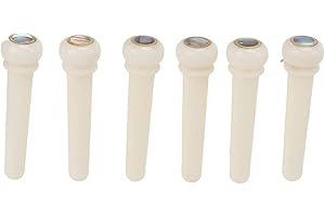 Eujgoov 6Pcs Guitar Bridge Pins, Colors Beef Bone Pins Ersatz mit Abalone Dot für Folk Guitar Ukulele(BF-LG weiß 06)