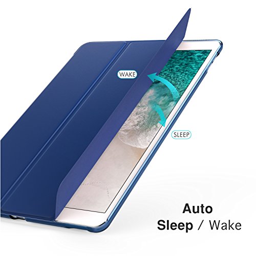 MoKo Hülle für Neu iPad Pro 12.9 2017 – PU Leder Tasche Schutzhülle Schale Smart Case mit Translucent Rücken Deckel, mit Auto Schlaf / Wach Funktion und Stanfunktion für Apple New iPad Pro 12.9 Zoll 2017 Tablet, Marineblau - 4
