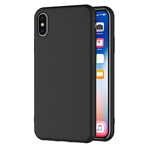 AICEK Cover per iPhone X, Cover iPhone X Nero Silicone Case Molle di TPU Sottile Custodia per iPhone X (5.8 Pollici)