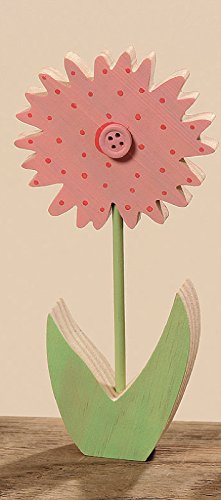 Blume Holzblume massiv Dekoblume Tischdeko Holzdeko Frühling Türdeko Fensterdeko Stückpreis H 15 cm - 3
