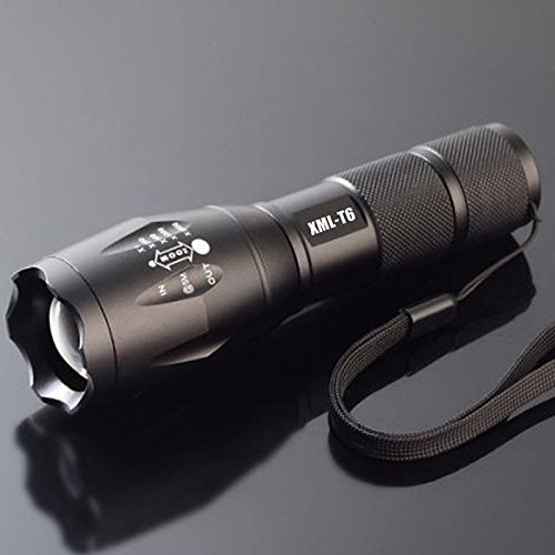 Moobom Taschenlampe, 2000 Lumen, 5 Modi, mit Zoom, 878-T6 LED-Taschenlampe, verstellbarer Fokus (18650/26650/AAA-Batterien) (Taschenlampe) - 2