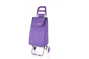 Shopalong Lightweight Shopping Trolley, Hard Wearing With Wheels Foldable Rolling Push Trolly, Flat-Pack Easy Storage
