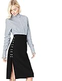 Estilo sofisticado find. Falda con Detalle Cruzado para Mujer, Negro (Black), 40 (Talla del fabricante: Medium)